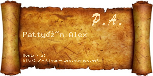Pattyán Alex névjegykártya